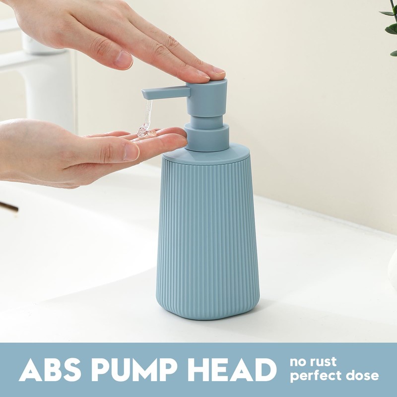 Small Soap Dispenser for Bathroom and Kitchen, Modern Farmhouse Striped
