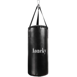 Aoneky Leather Kids Punching Bag – Filled Boxing Bag for Kids Karate, 10 Pound Kicking Bag for Children Aged 3 to 10 Years Old, Hanging Punch Bag, Small Kickboxing Bag (Blue)