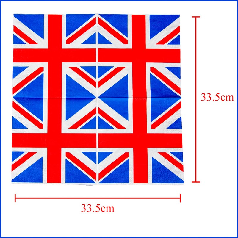 60Pcs Great Britain GB UK Union Jack Party Napkins Serviettes