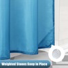 OLANLY Luxury Peacock Blue and White Ombre Shower Curtain Sets