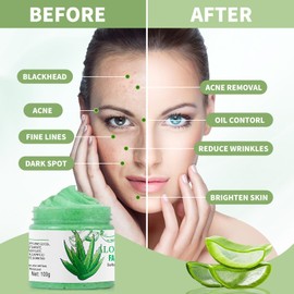 Facial Scrub Aloe Vera Face Scrub,Brightening Facial Exfoliating Scrub, Exfoliating Face Wash,Deep Cleansing Facial Exfoliator,Face Scrub Exfoliating for Blackhead,Dark Spots,Facial Cleanser for Acne