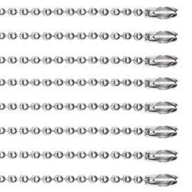 CleverDelights 3.2mm Silver Ball Chain Necklaces - 100 Pack - 24 Inch Length - Dog Tag Craft Jewelry Strong Iron Dark Silver Chains