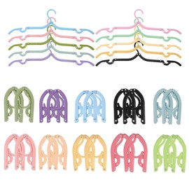 20 PCS Folding Clothes Hangers, Portable Travel Coat Hanger, 10 Color Foldable Space Saving Coat Hanger for Home Travel Outdoor Camping Holiday Travel Accessories Cruise Essentials