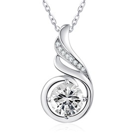 JIYVY32 Diamond Necklace for Women White Gold Plated Phoenix Necklaces April Birthstone Pendant Anniversary Valentine Mothers Day Jewelry Gifts