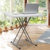 Kcelarec White Adjustable Folding Table, HDPE, 30 x 19.7 x