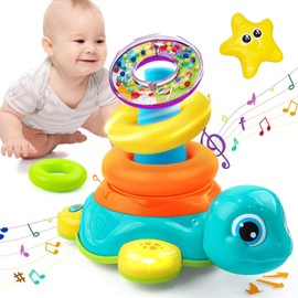 Baby spielzeug ab 1 Jahr Stapelturm Babyspielzeug ab 6 8 9 12 Monate Musikalische Stapelspielzeug mit Ringen für Babys und Kleinkinder Geschenk Kinderspielzeug ab 1 2 Jahre Junge Mädchen Weihnachten