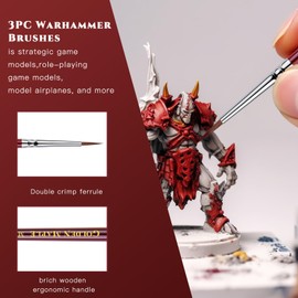 golden maple Golden Maple Kolinsky Sable Miniature Paint Brushes - Professional Ultra Fine Micro Detail Brushes for Model Painting, Warhammer 40k, D&D Figurines - Size 3/0 4/0 5/0