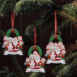 Adornos navideños con nombre personalizado Familia de 8 Nombres de los miembros de la familia personalizados para decoraciones de árboles de Navidad