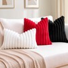 Sungeek Set of 1 Black Faux Rabbit Fur Cushion Cover