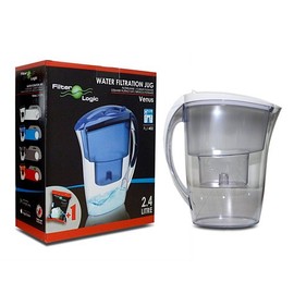 FilterLogic FLJ402 (Clear) Venus Water Filter Jug with Compatible Brita Maxtra Cartridge