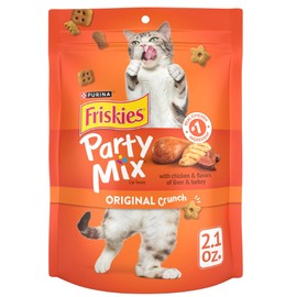 Friskies Mix Original Crunch With Chicken Flavors Liver Turkey Cat Treats- 10 Pa