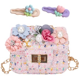 HTTDSLF Little Girls Handbag Shoulder Bag Crossbody Portable Mini Messenger Bag Mini Flip Bag Wallet Bag Mini Purse for Girls Age 2-10 Years Old