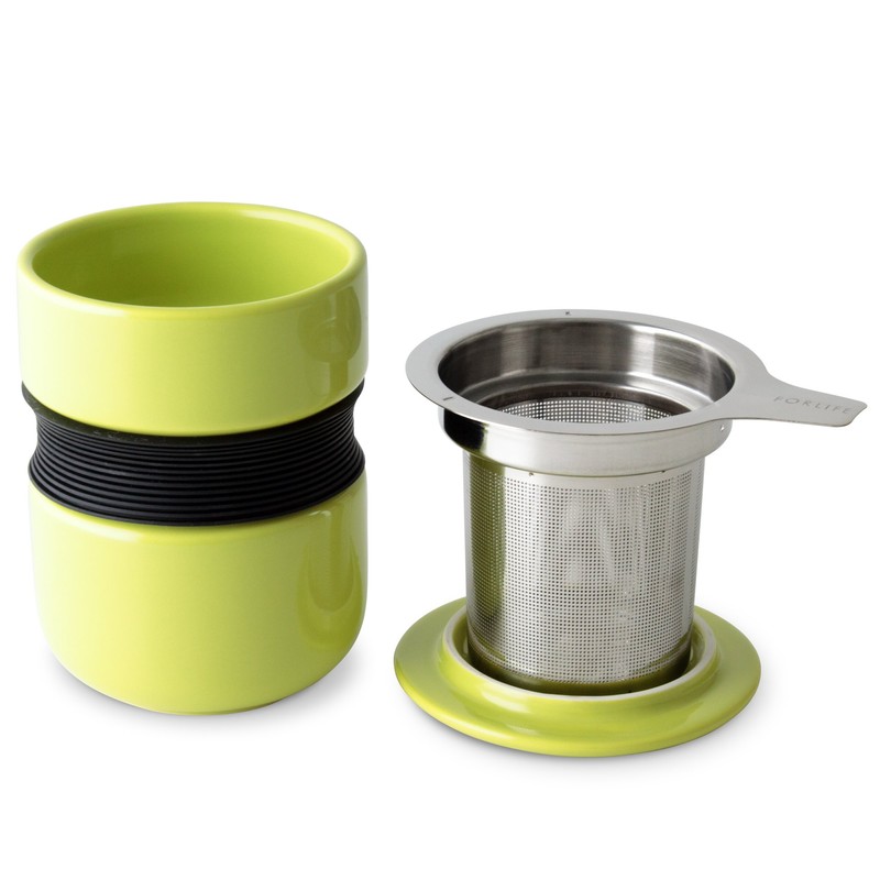 FORLIFE Curve Asian Style Tea Cup with Infuser and Lid