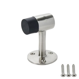 Pastlla 3 Inch Floor Mount Door Stopper Zinc Alloy Heavy Duty Door Stop Door Stopper Brushed Nickel Doorstop with Rubber Bumper and Screws