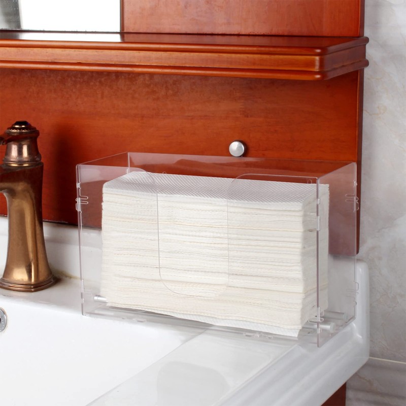 Evron Paper Towel Dispenser Countertop & Wall Mount Clear One-Hand