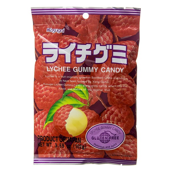 Kasugai Gummy Candy, Lychee, 3.59 Ounce