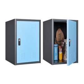 KAER Blue Storage Cabinet, 19.0x18.0x15.0in Metal Locker, Lockable Cabinet Organizer with 1 Door, for School, Office, Home, Garage- Assembly Required