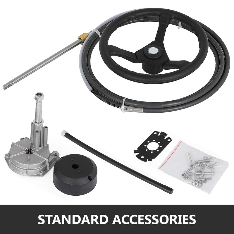 Bestauto Outboard Steering System 14' Outboard Steering Kit 14 Feet