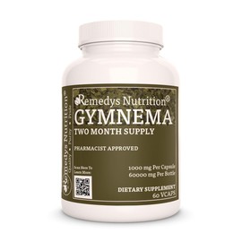 Remedy's nutrition Gymnema Sylvestre Powder Capsules | 1,000 mg, 60 Capsules | Non-GMO, Vegan, Gluten-Free, No Fillers or Additives