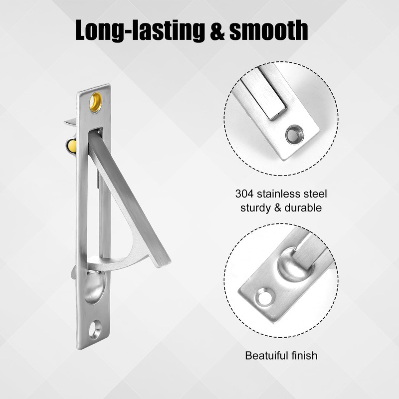 XIHIRCD 2pcs Pocket Door Edge Pull, 304 Stainless Steel Pocket