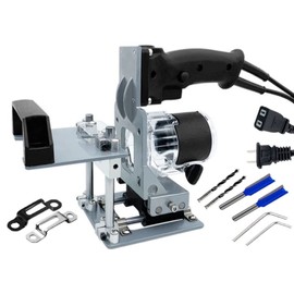 Mortise and Tenon Jig Tools for Woodworking Routers, Tenon Cutter, Mefape Manual Mortising Machine, Invisible Slotting Machine Jig Stand, 3-Axis Guide Rail for Adjust Trimming Length and Width