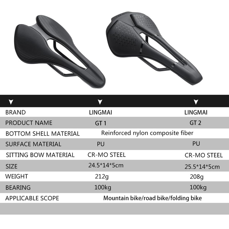 Bicycle Saddle, Ergonomic Design, Breathable, Anti-slip