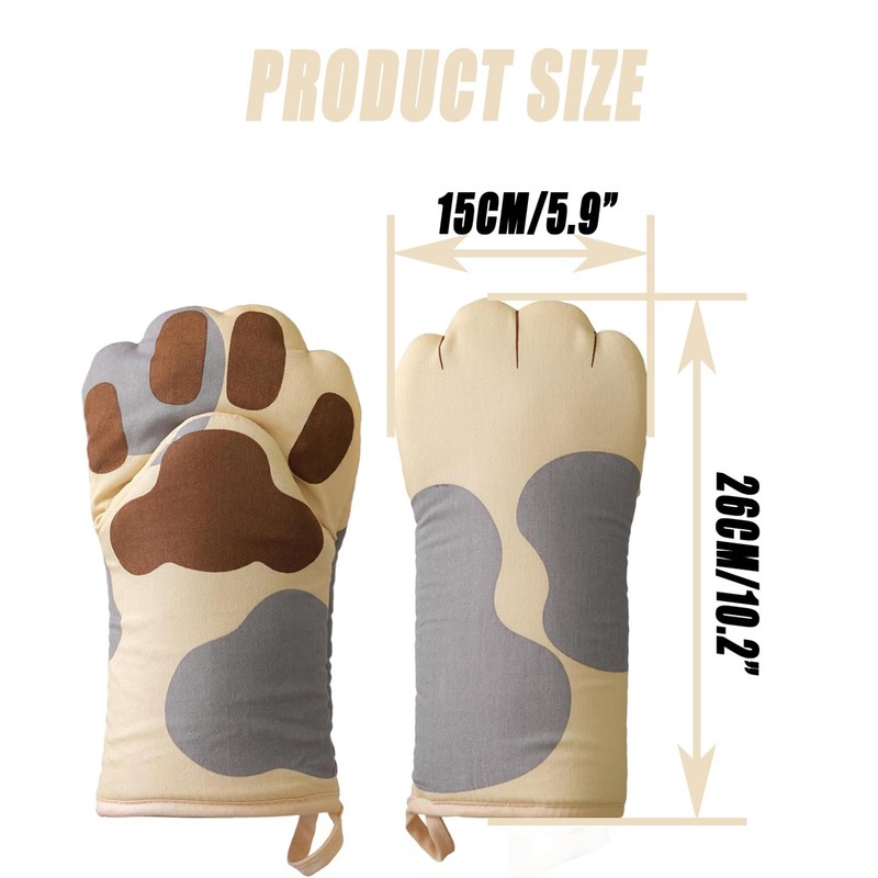 1 Pair Funny Oven Mitts, Cat Claw Mitts, Heat Resistant