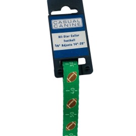 All Star Dogs Canine Casual All Star Dog Collar Football Field 5/8" Adjusts 14-20"