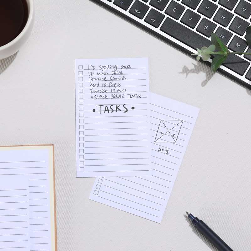 Vertical Ruled Index Cards 3x5 with Check Boxes,Double Sided Ruled