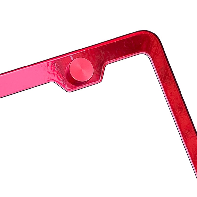 One Inch Bottom License Plate Frame Candy Red Powder Coated