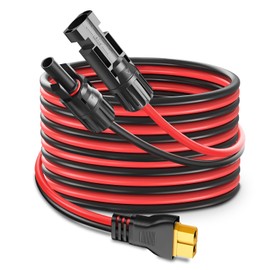 GIBBAB Solar Connector to XT60 Charge Extension Cable, 12AWG 10FT XT60 Adapter Cable to Solar Panel Charging Wire for LiFePO4 Battery RV Portable Power Station Ecoflow Solar Generator