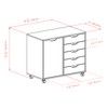 Winsome Halifax 5-Drawer and Side Mobile Cabinet, for Living Room,