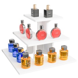 YadklDrnE Display Stand Portable Shelf for Display Shelves for Vendors Events Food Cupcakes, Candles, Glasses, Jars, Crafts, Jewelry, Farmers Market Display (Corner, White)