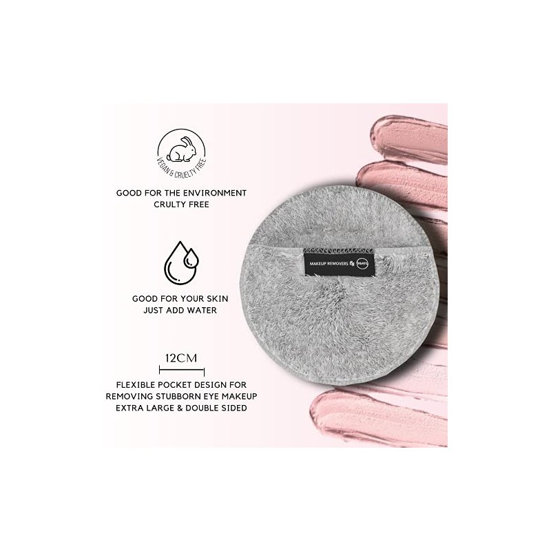 Ogato- Juego de almohadillas reutilizables para eliminar maquillaje, ecológicas, reutilizables,