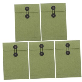 OSALADI 5pcs Vintage Kraft Paper Envelopes with Button Tie Closure Multi Function Party Cards Holders for Greeting Invitation Postcard Document Storage and DIY Decoration