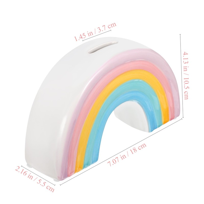 Kisangel Creative Rainbow Design Money Box Cute Ceramic Coin Bank