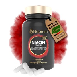 NAURUM® Niacin (Vitamin B3) 50 mg - High Dose Inositol Hexanicotinate - 60 Vegan Capsules, 2-Month Supply - Flush Free, No Unnecessary Additives - Laboratory Tested & Made in Germany