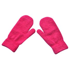 BaiX Women and Men's Cozy Winter Knitted Mittens Warm Fingerless Gloves Plum