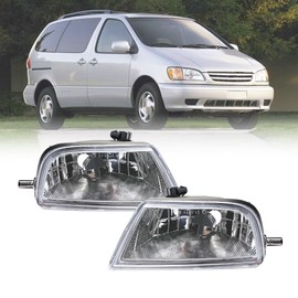 LEVANLIGHT Fog Lights Assembly Driving Fog Lights Lamps For Toyota Sienna 1998 1999 2000 2001 2002 2003 |Clear Lens With Halogen Bulbs| 8122008010 8121008010