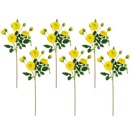Northlight Set of 6 Real Touch Camellia Rose Artificial Floral Sprays, 23", Yellow