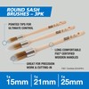 Harris Trade Round Sash Brushes 3 Pack, Brown
