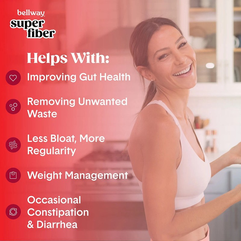Bellway Super Fiber Fruit, Psyllium Husk Powder Fiber Supplement, Raspberry