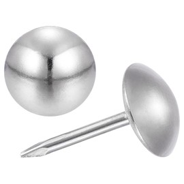 uxcell Upholstery Tacks Nail Pins Furniture, 100Pcs 9.5x17mm Thumb Tack Pins Assortment Kit Carbon Steel for Home Sofa DIY Decorative Nail Heads Nails, Silver Tone
