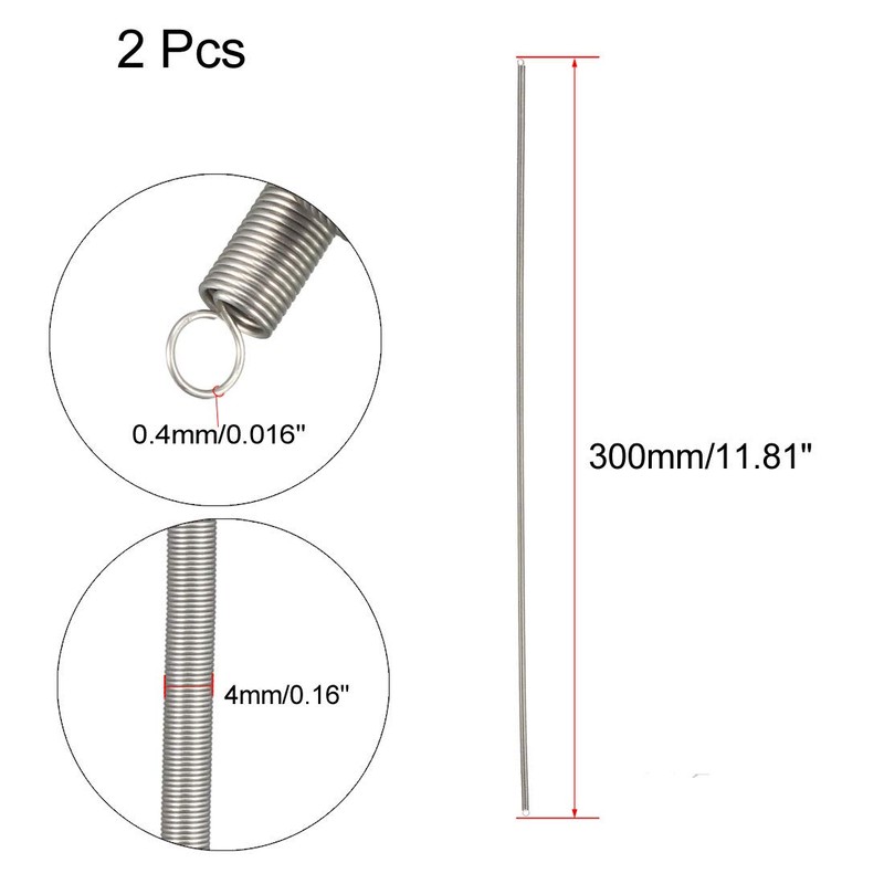 sourcing map Tension Spring Wire Diameter 0.016 Inch AD 0.16