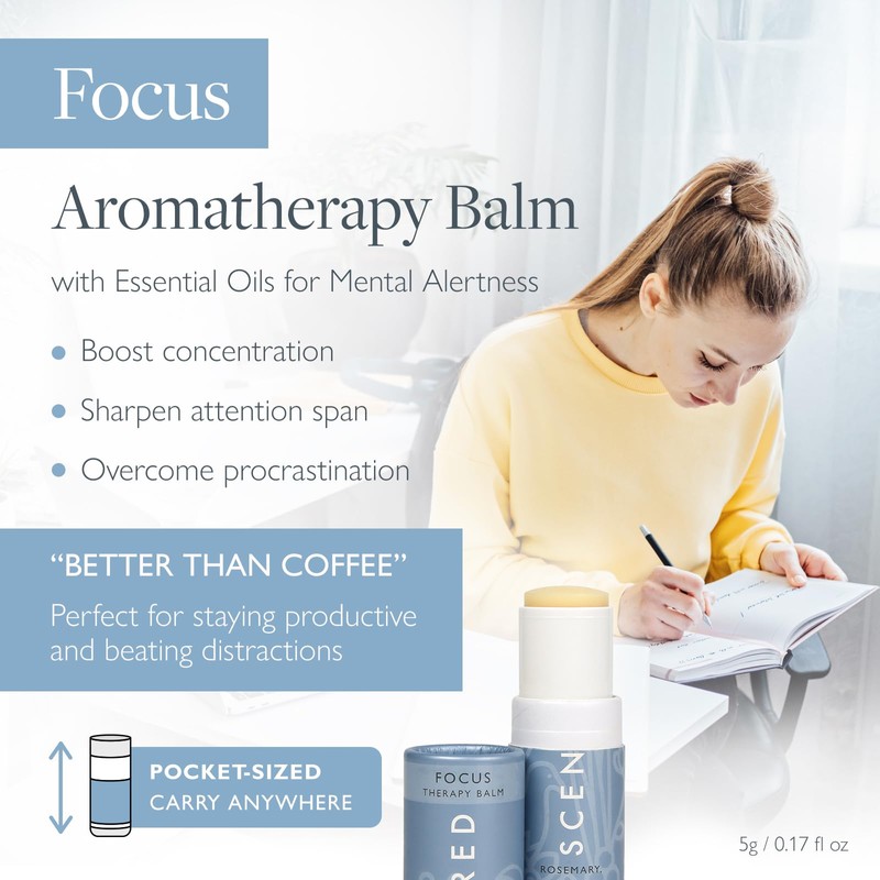 Scentered Aromatherapy Balm Stick for Focus & Concentration - Roll