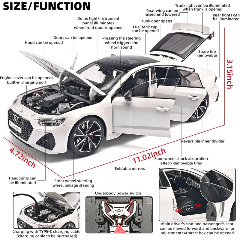 RZAPE - Kits de coche modelo para adultos 1/18 de