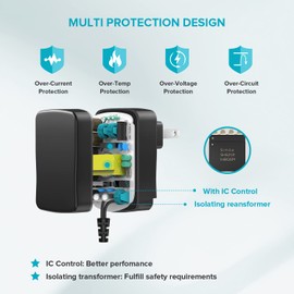 ZOZO Universal AC/DC Adapter 12W 3V 4.5V 5V 6V 7.5V 9V 12V Switching Power Supply Charger with 8 Tips 5.5x2.1mm 5.5x2.5mm Micro USB for Routers Speakers CCTV Cameras LED Strip Lights