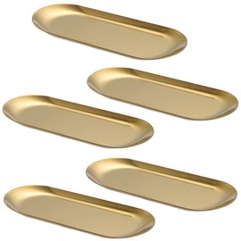 SITEDAN Hot Towel Tray, Stainless Steel, 5 Pieces, Hot Towel Receptor, High Quality, Accessory Tray, Jewelry Tray, Accessory Tray (Gold)