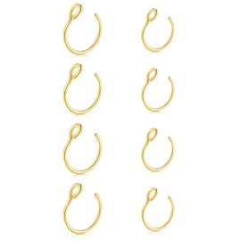 MODRSA Fake Nose Ring Fake Nose Rings Faux Nose Rings for Women Clip On Nose Ring Non Piercing Fake Nose Ring Hoop
