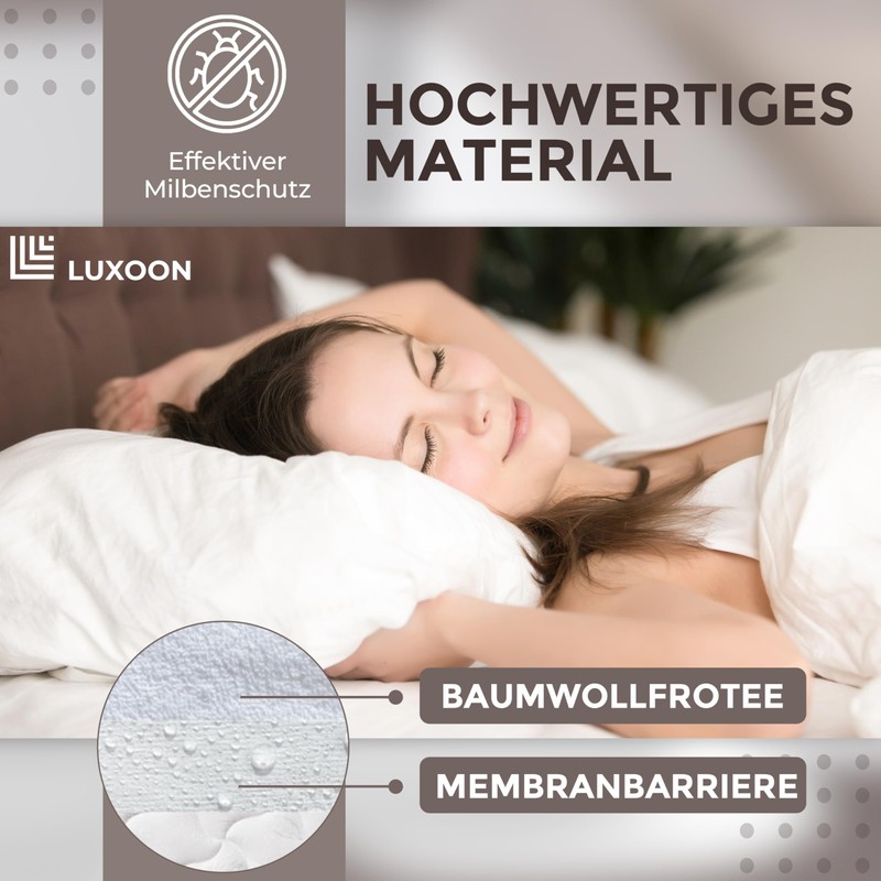 Luxoon Waterproof Mattress Protector | Breathable Mattress Topper 180 x